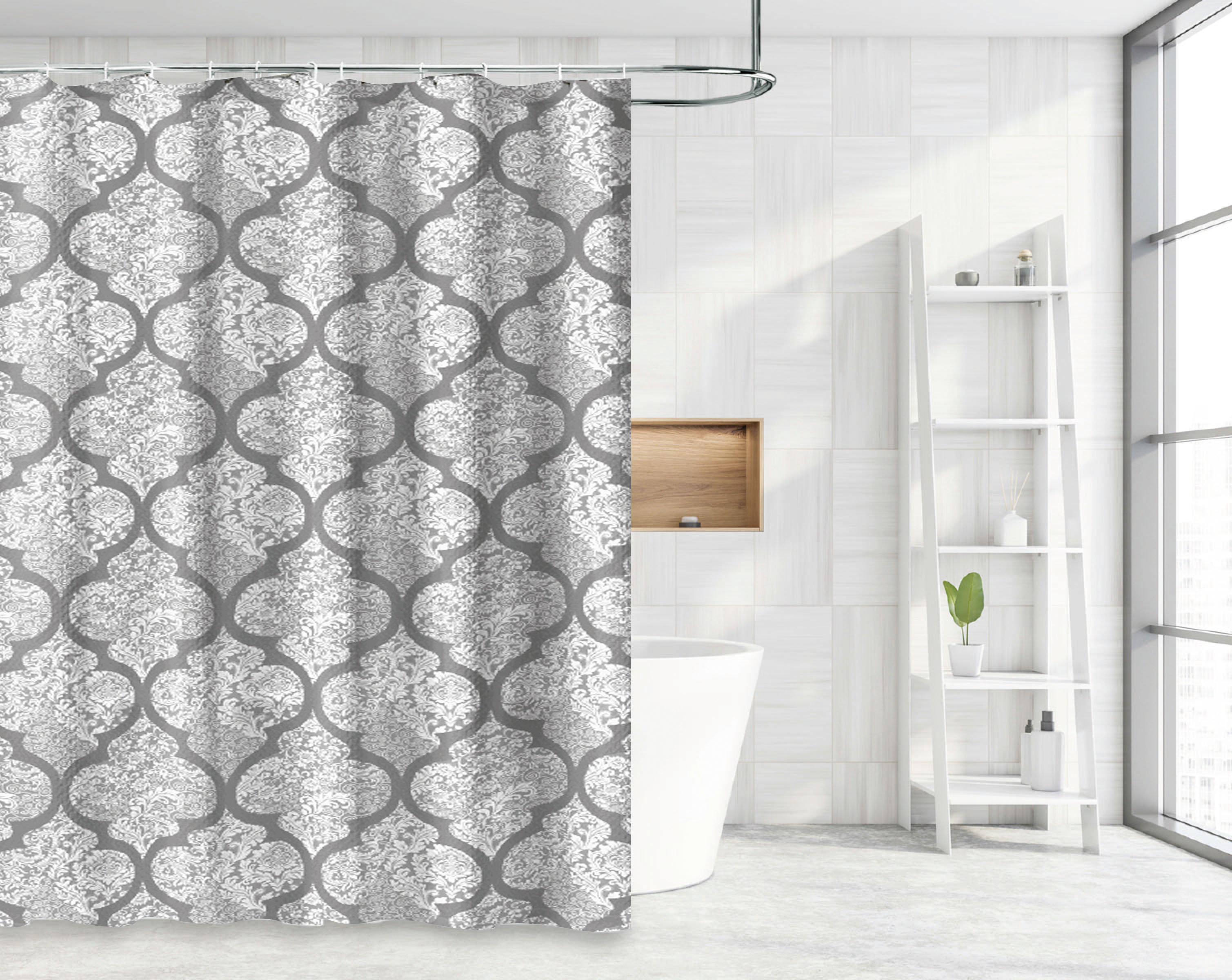 Damask shower curtain discount